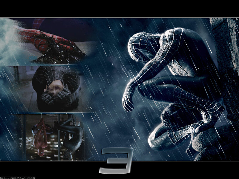 Spider-Man in Rain — Black, Dramatic, Night, Photograph, Cityscape