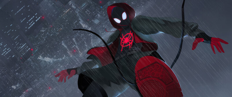 Spider-Man in Rain — Red, Dramatic