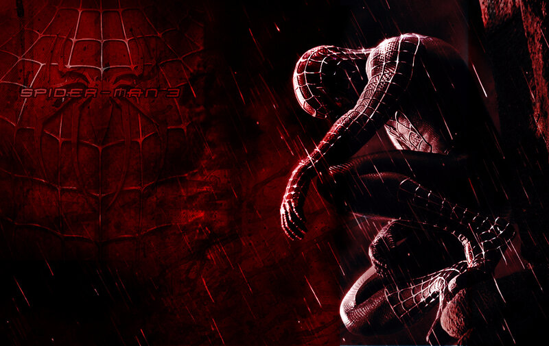Spider-man in Rain — Red