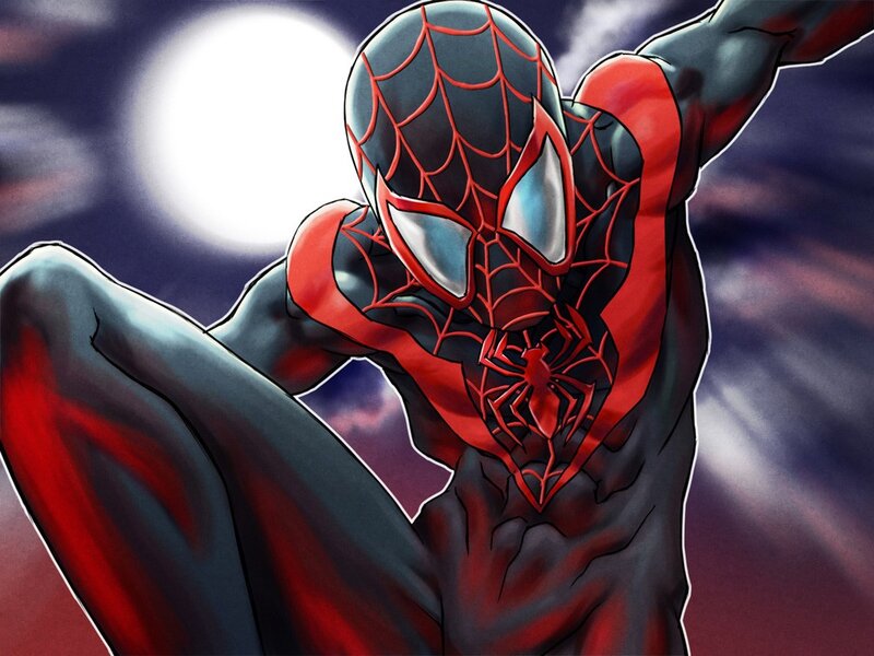 Spider-Man in red and black suit