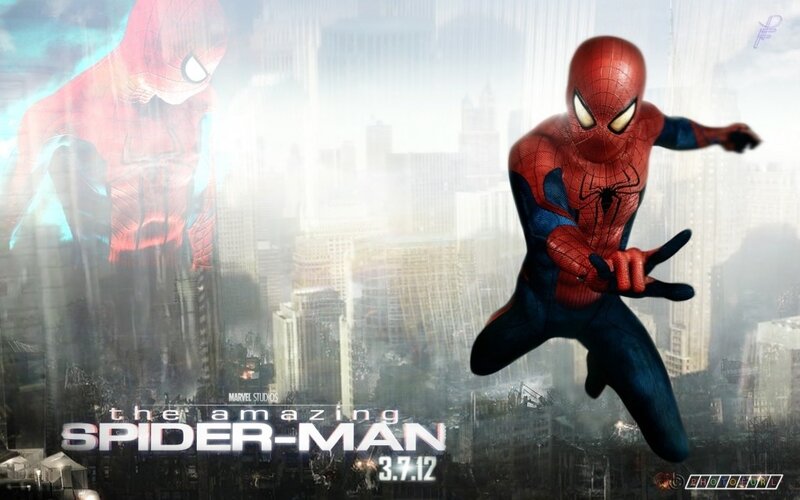 Spider-man in Red and Blue Suit — Dramatic, Digital Art