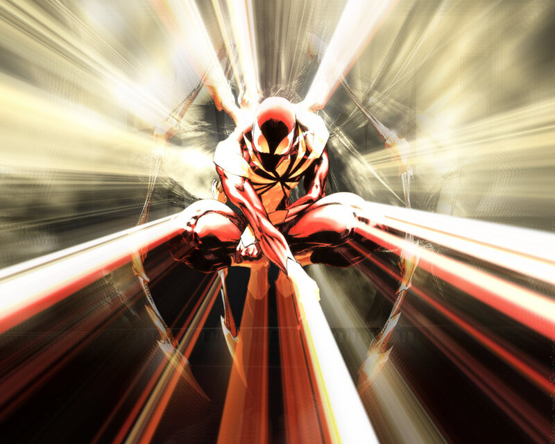Spider-Man in red and gold suit