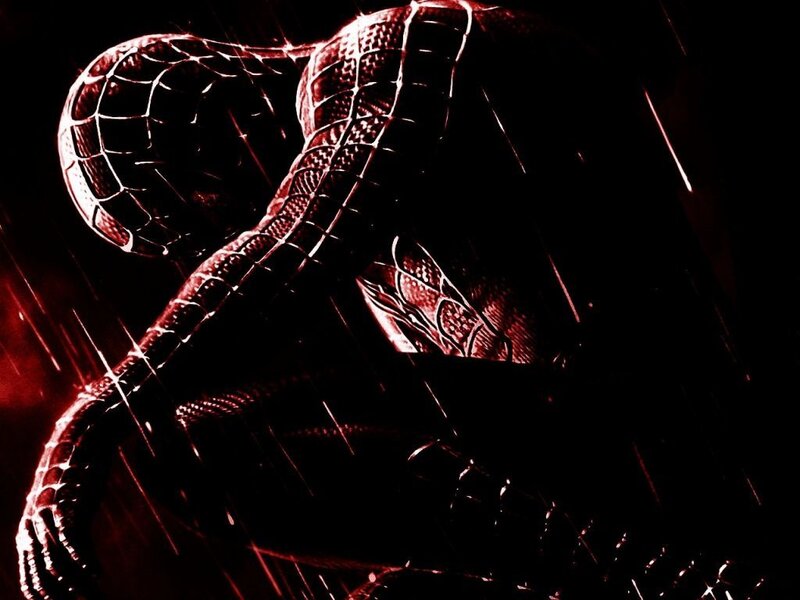 Spider-man in Red Suit — Black, Dramatic