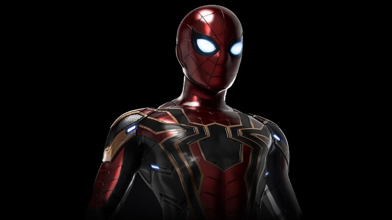 Spider-man in Red Suit — Dramatic, 3d Render, Mask