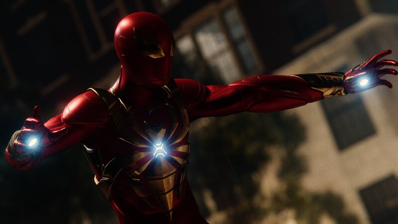 Spider-man in Red Suit — Dramatic, Night, 3d Render, Hands