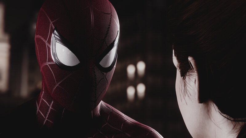 Spider-man in Red Suit — Dramatic, Night, 3d Render, Person