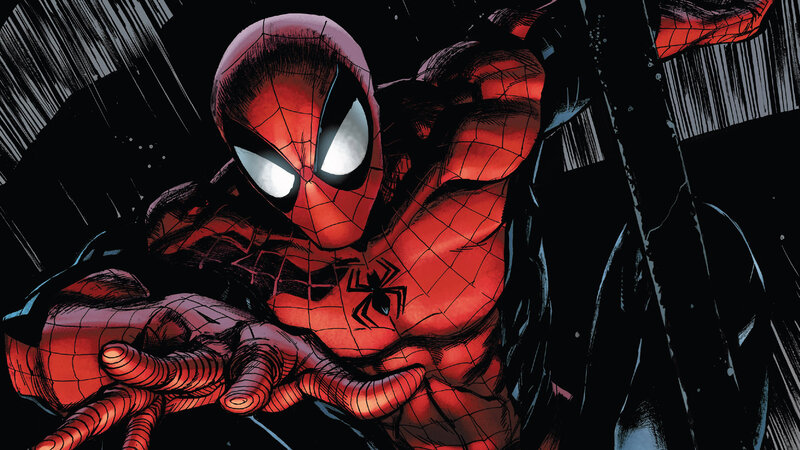 Spider-man in Red Suit — Dramatic, Night, Comic