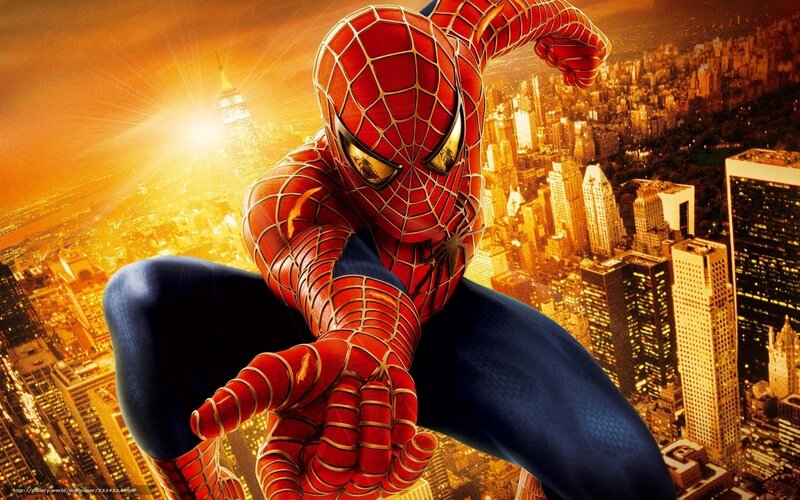 Spider-man in Red Suit — Dramatic, Sunrise