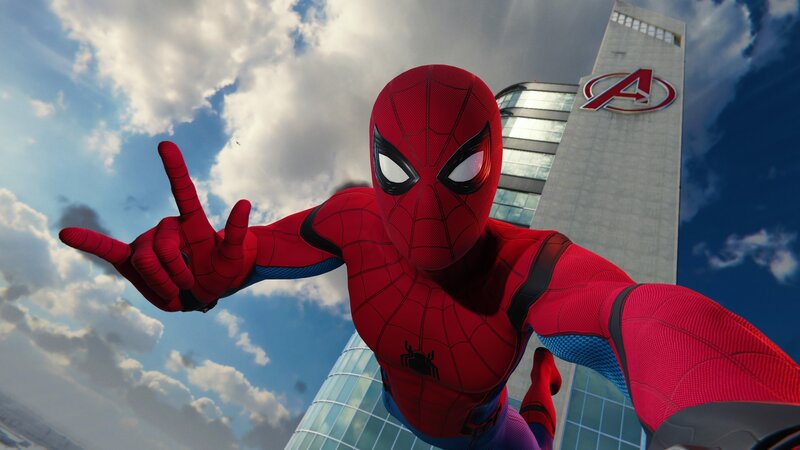 Spider-man in Red Suit — Dynamic, Afternoon, 3d Render