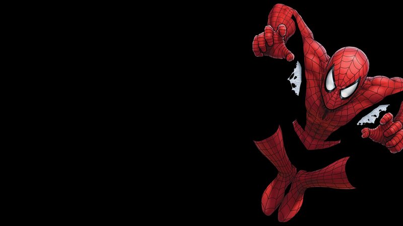Spider-man in Red Suit — Dynamic, Comic, Web Pattern
