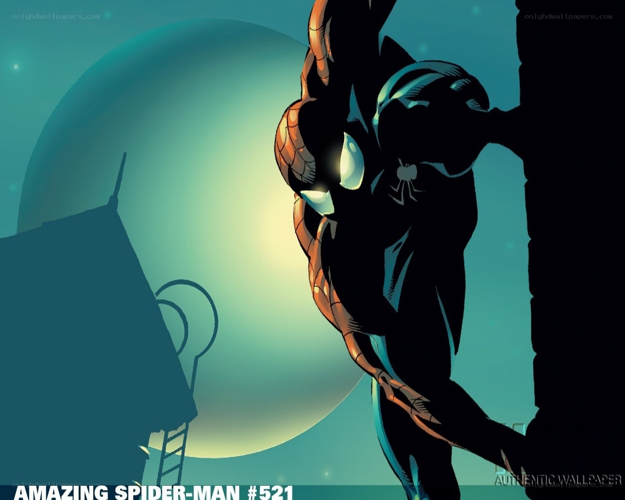Spider-Man in silhouette