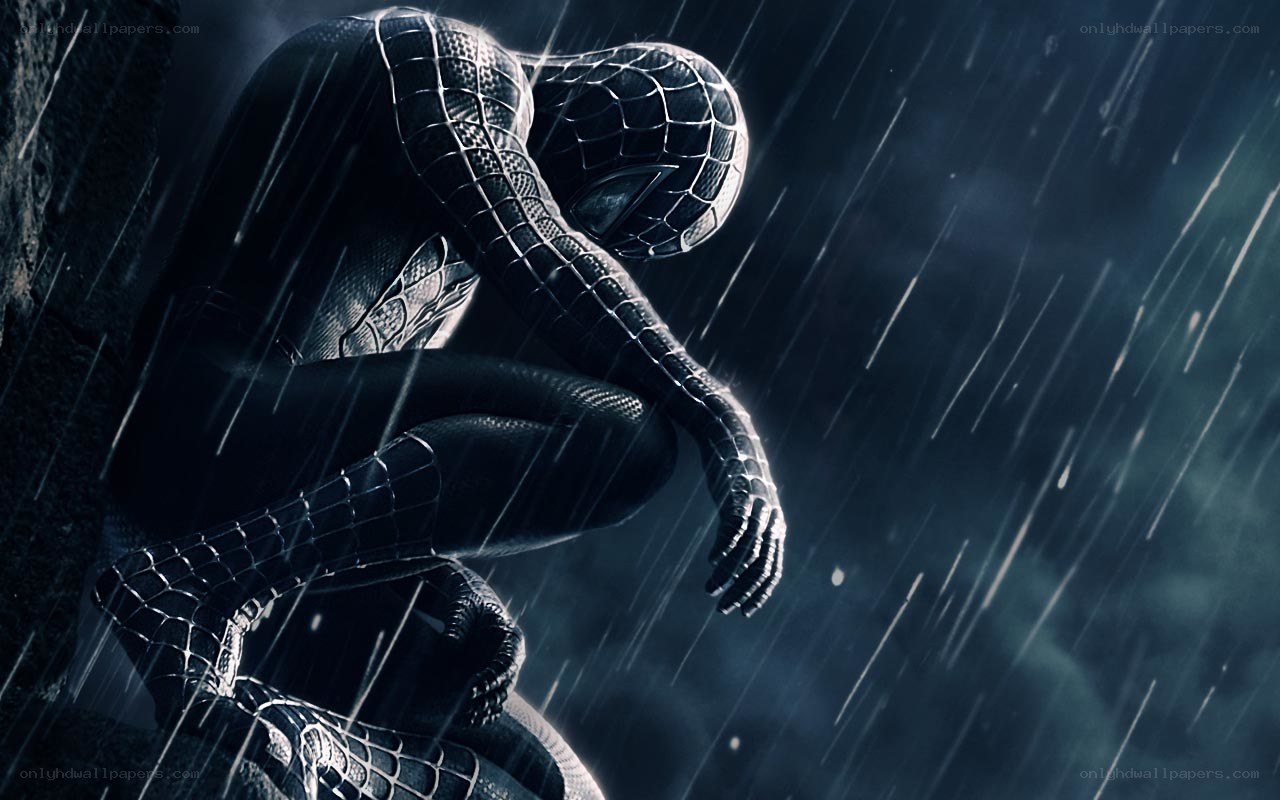 Spider-Man in the rain