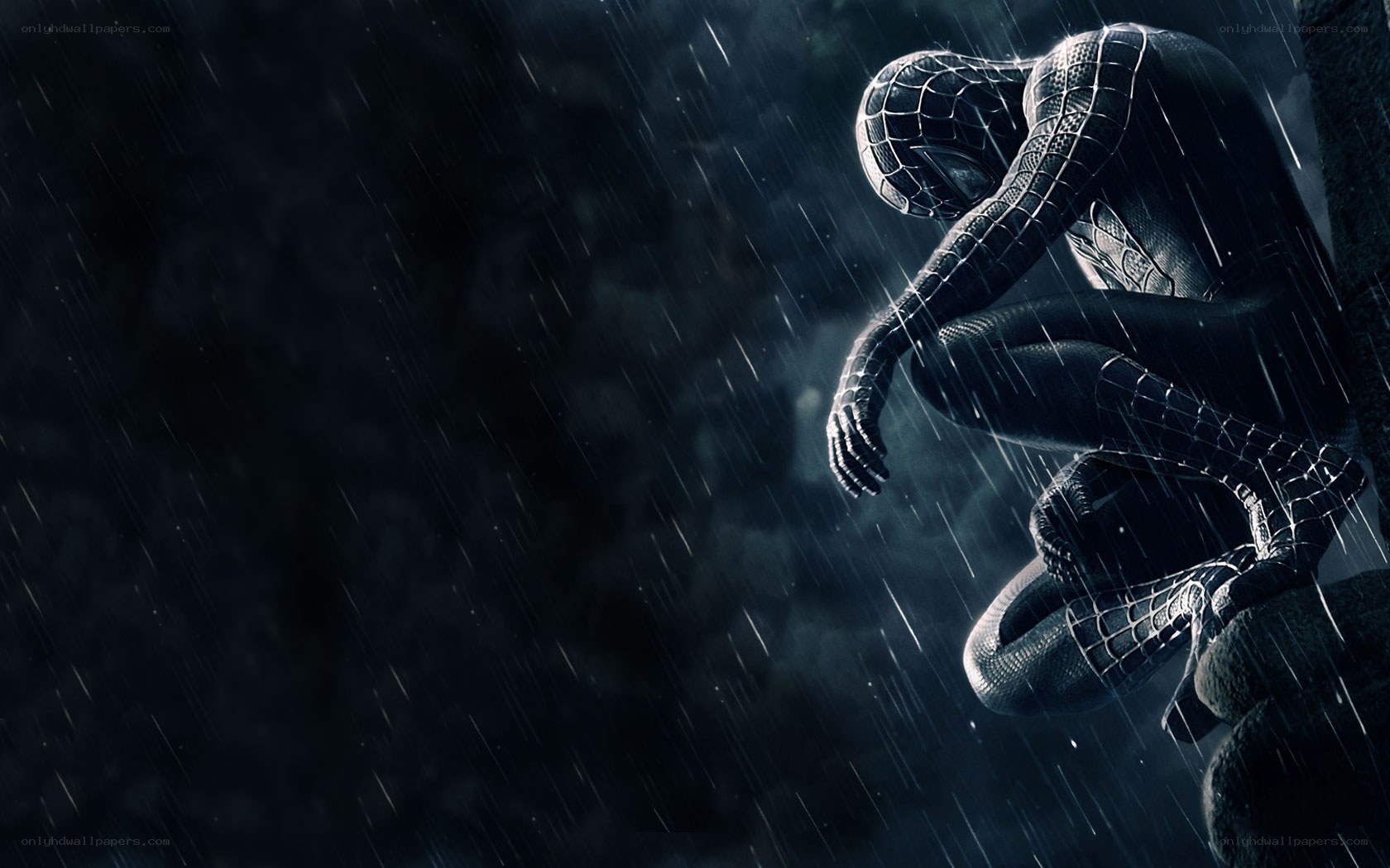 Spider-Man in the rain