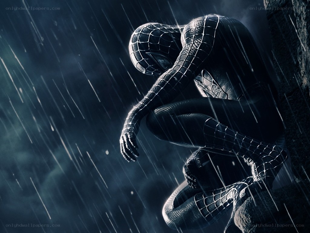 Spider-Man in the rain
