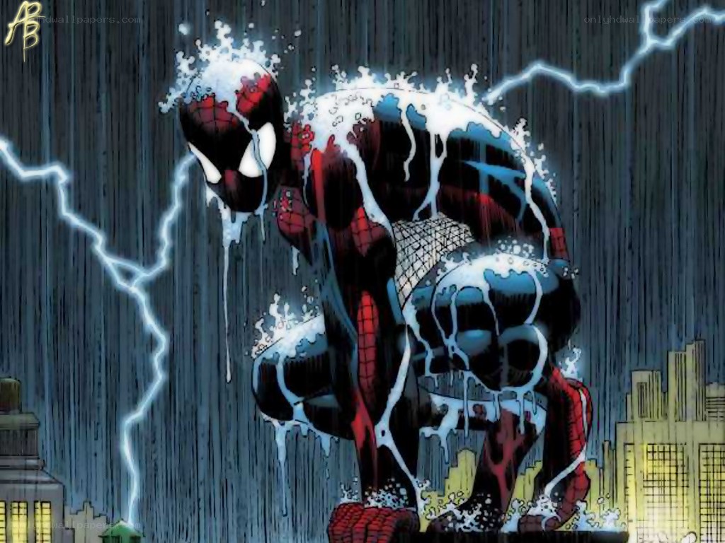 Spider-Man in the rain