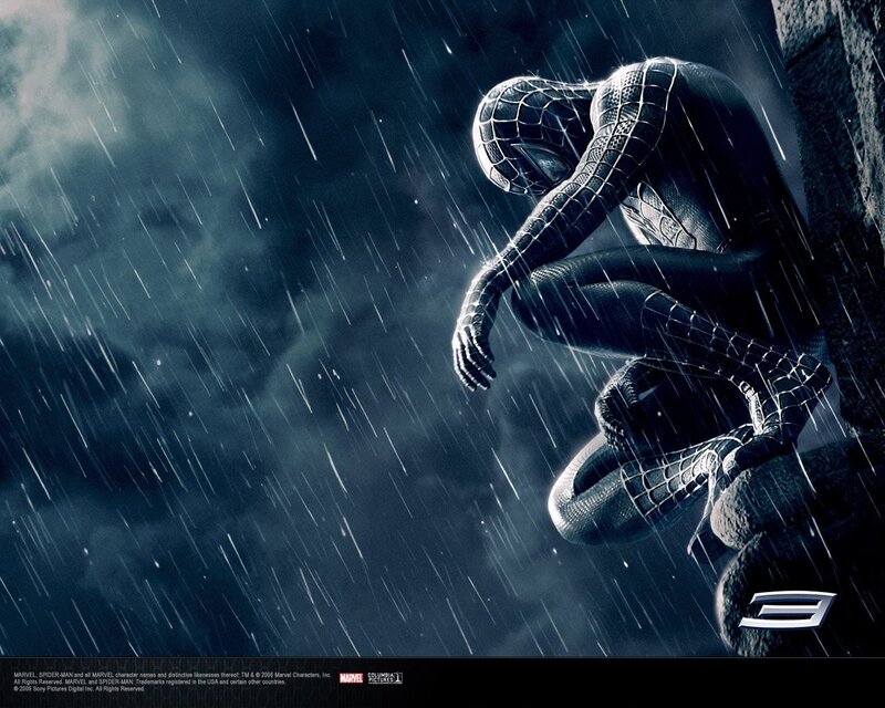 Spider-Man in the rain