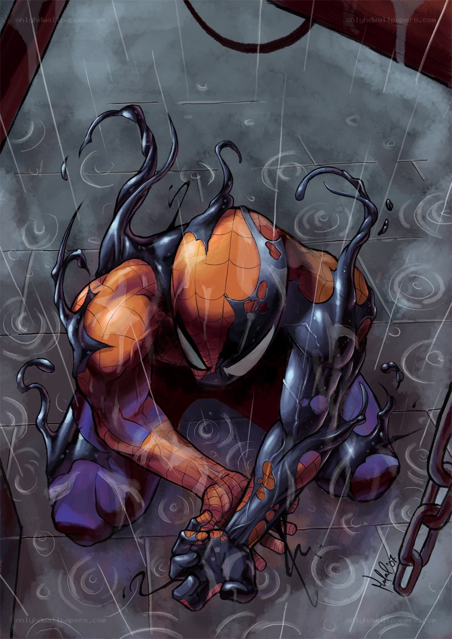 Spider-Man in the rain