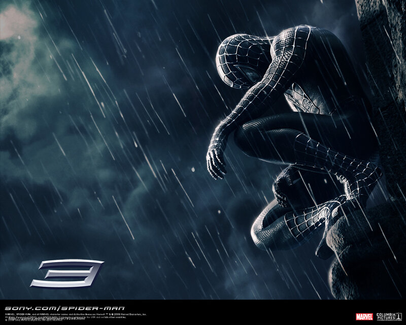 Spider-Man in the rain