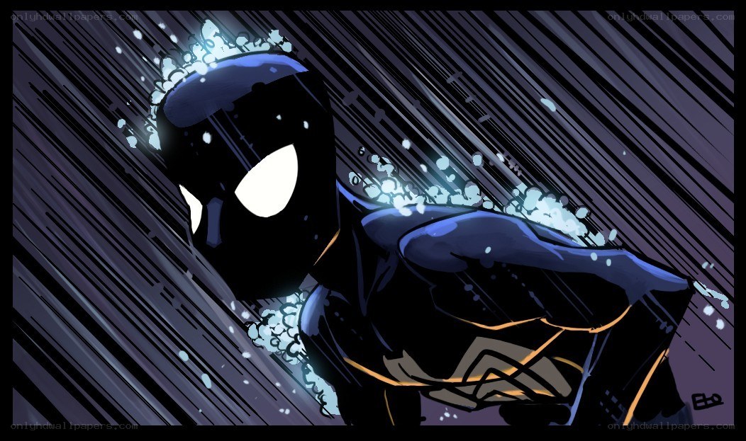 Spider-Man in the rain
