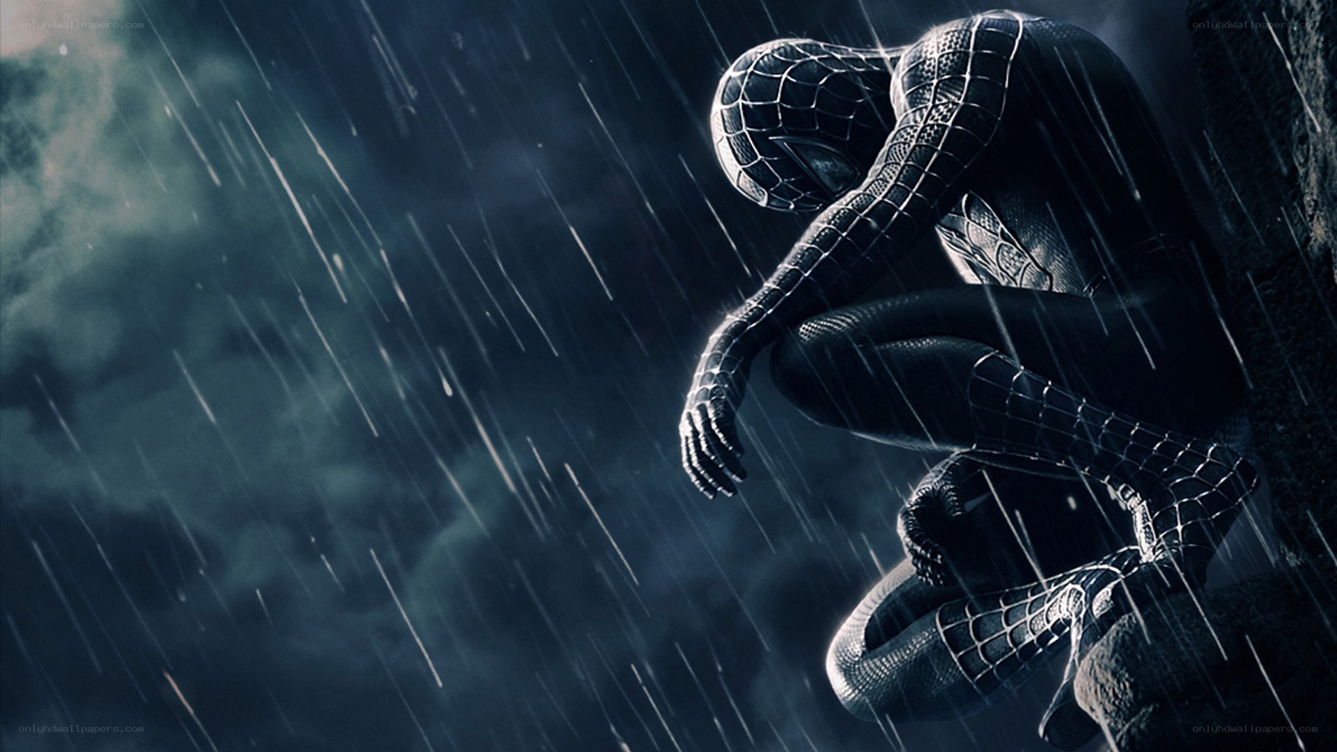 Spider-Man in the rain