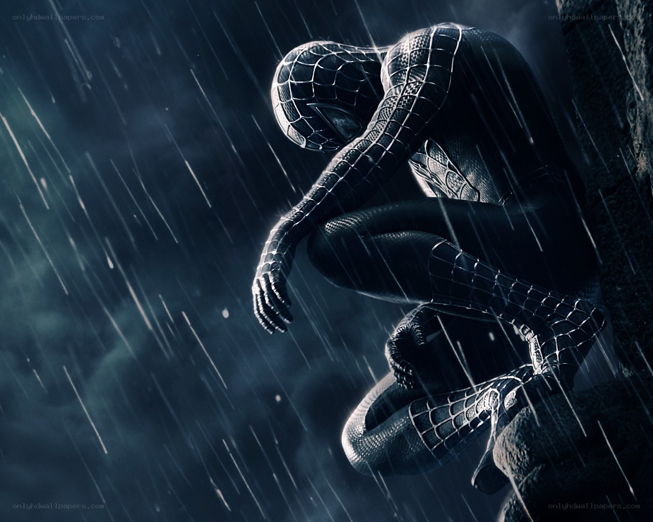 Spider-Man in the rain
