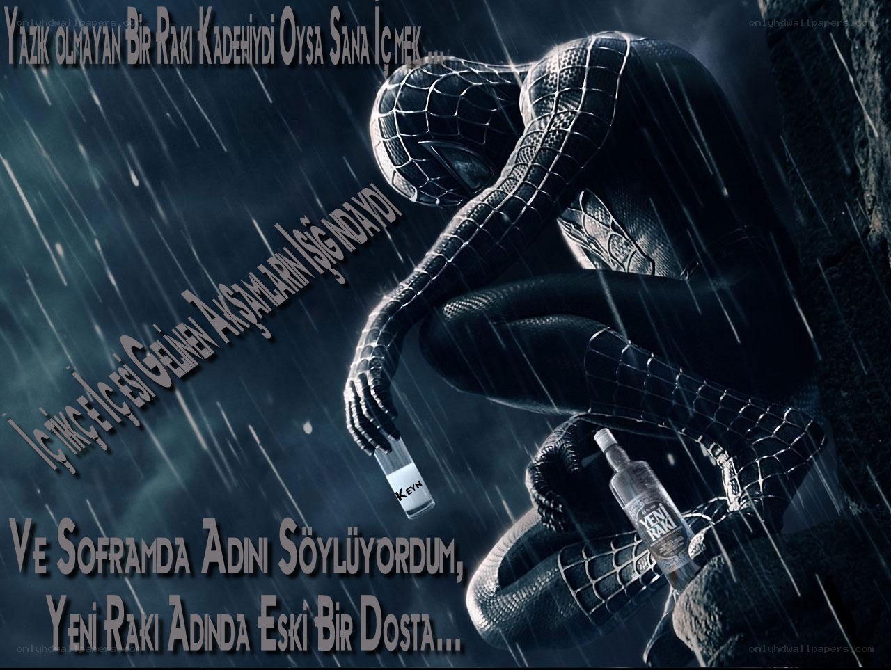 Spider-Man in the rain