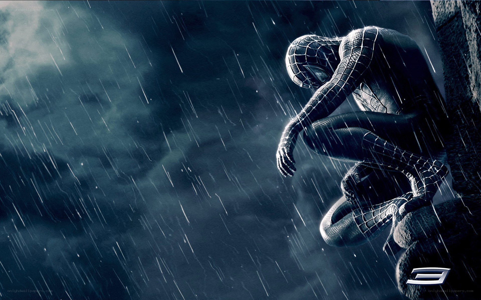 Spider-Man in the rain