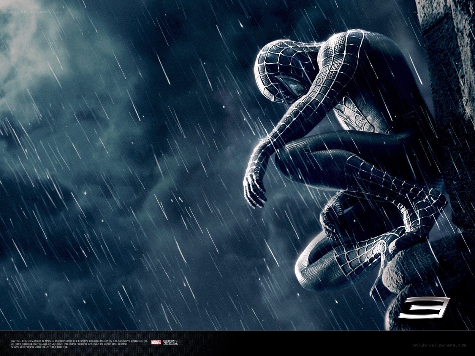 Spider-Man in the rain