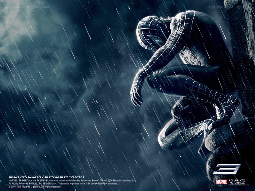 Spider-Man in the rain