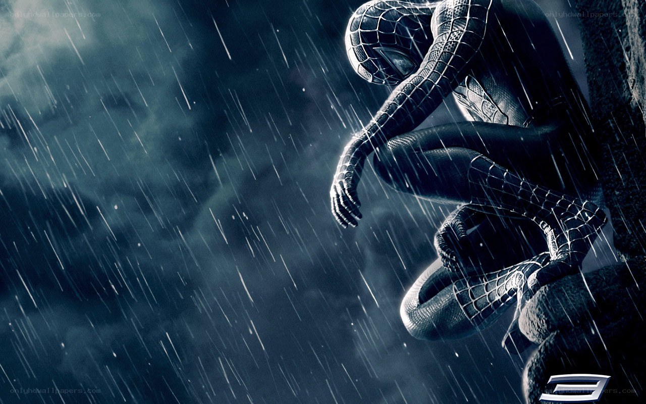 Spider-Man in the rain