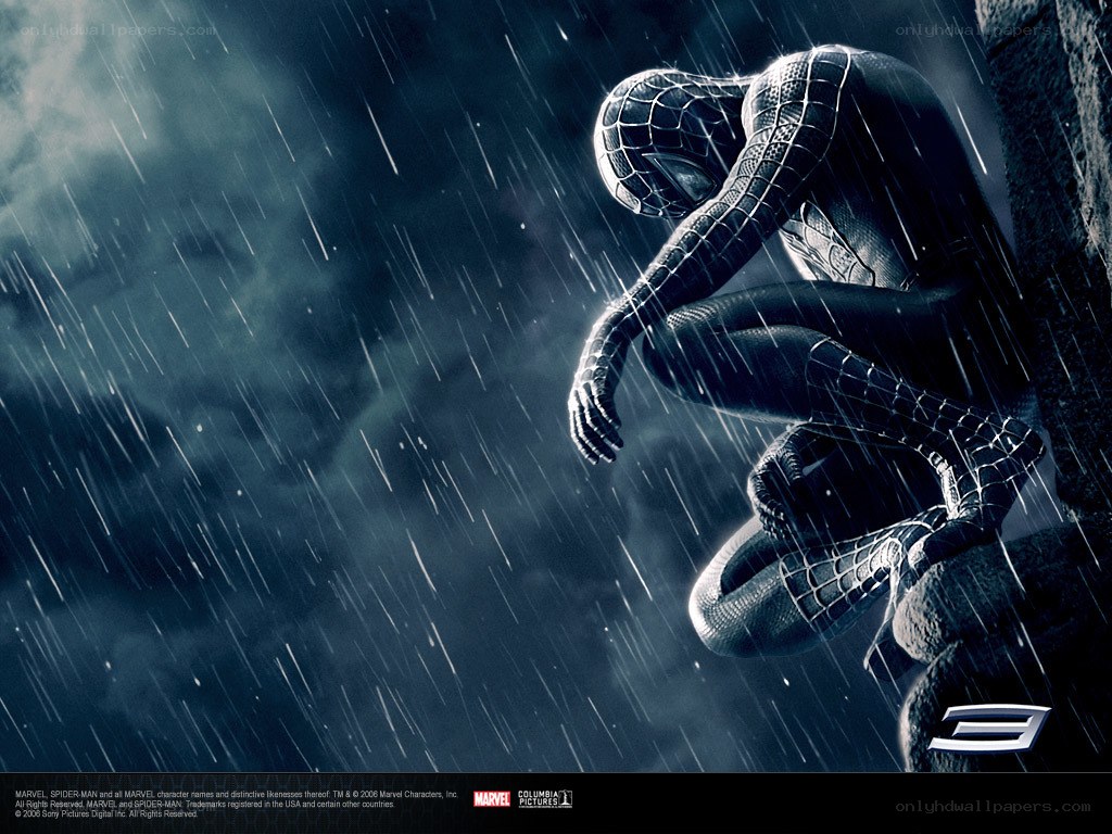 Spider-Man in the rain