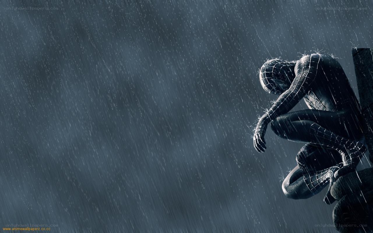 Spider-Man in the rain
