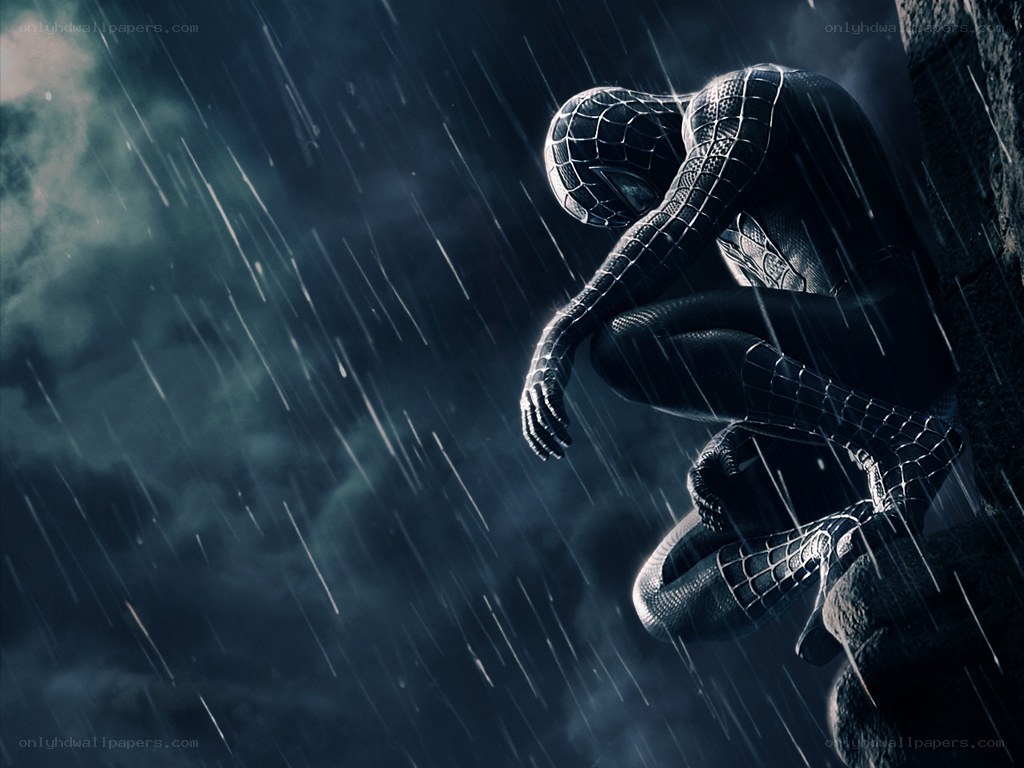 Spider-Man in the rain