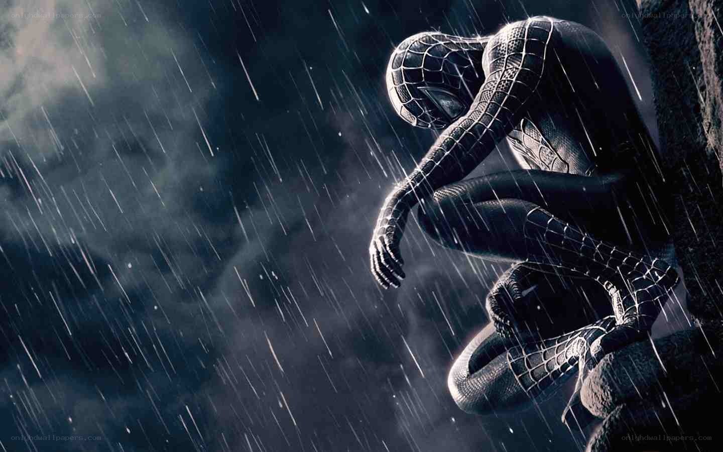 Spider-Man in the rain
