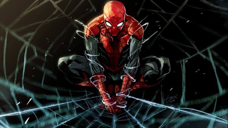 Spider-Man in web cocoon