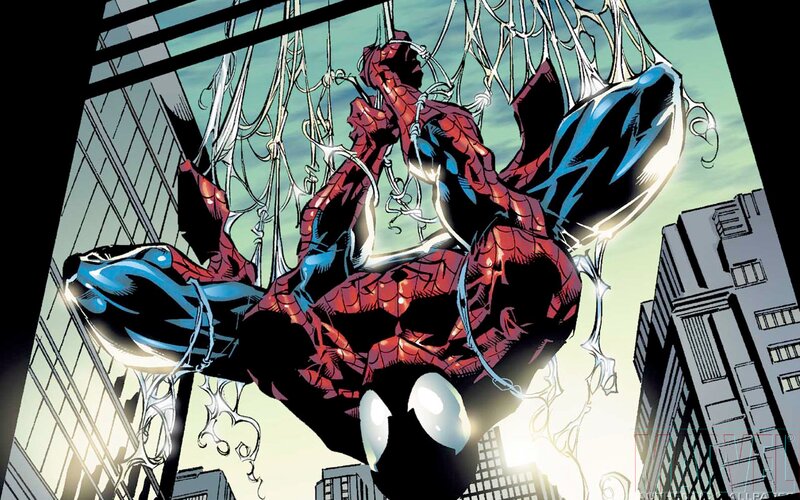 Spider-man in Web — Red, Dramatic, Afternoon