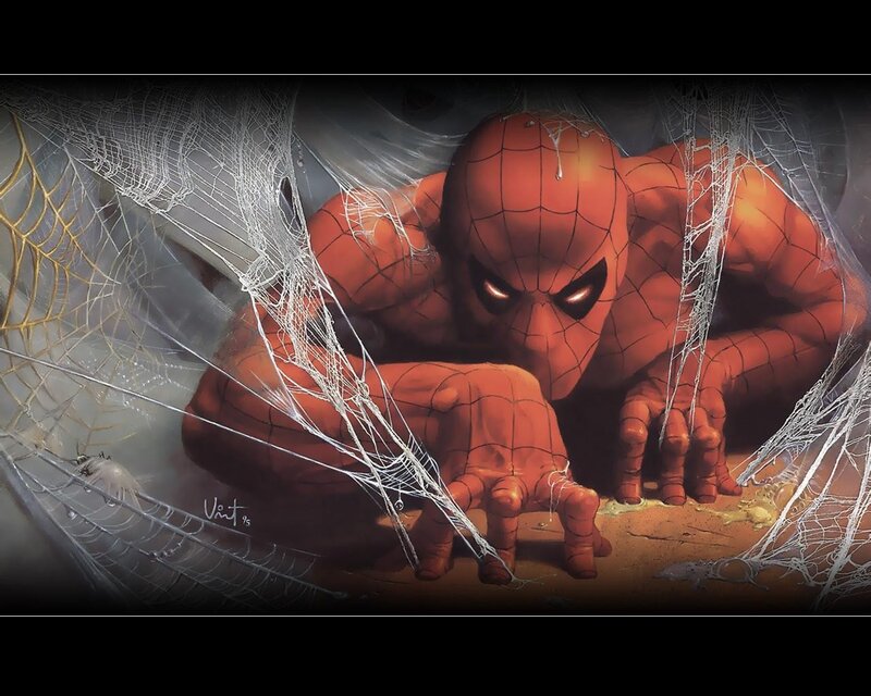 Spider-man in Web — Red, Dramatic, Comic, Mask