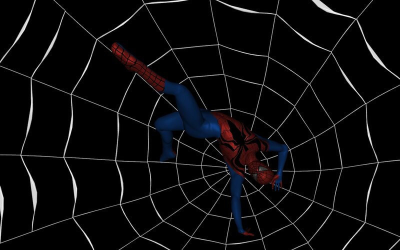 Spider-man in Web — Red, Dramatic
