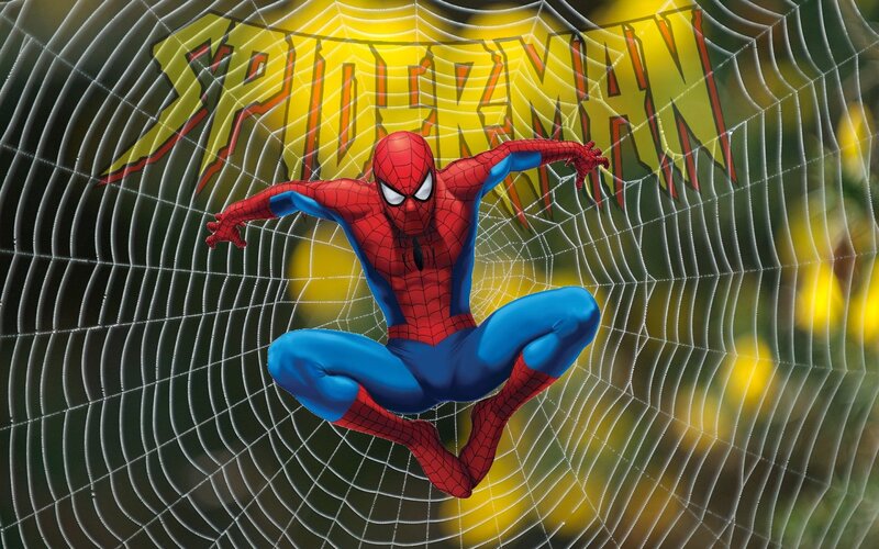 Spider-Man in Web — Red, Dynamic