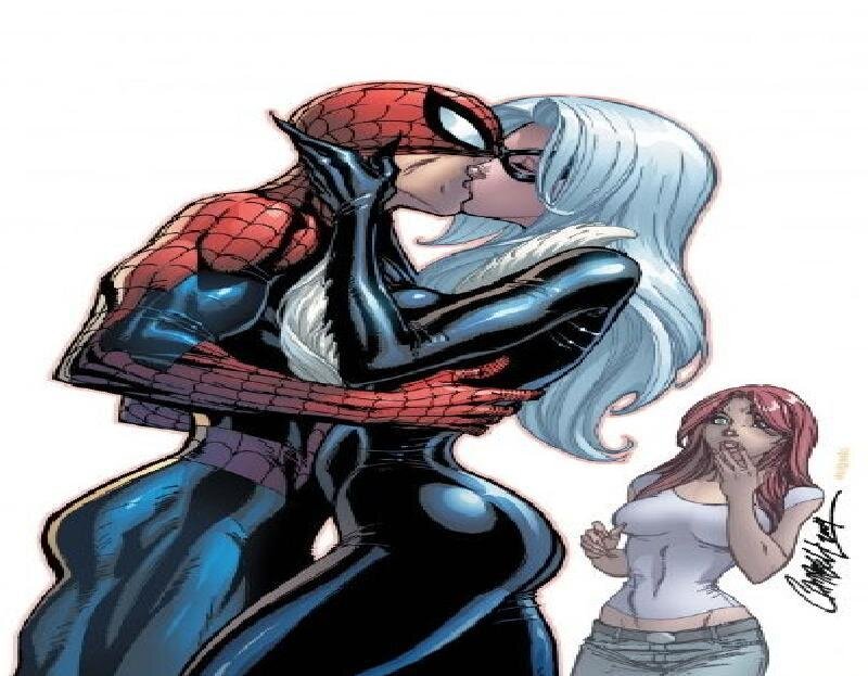 Spider-Man Kissing Black Cat