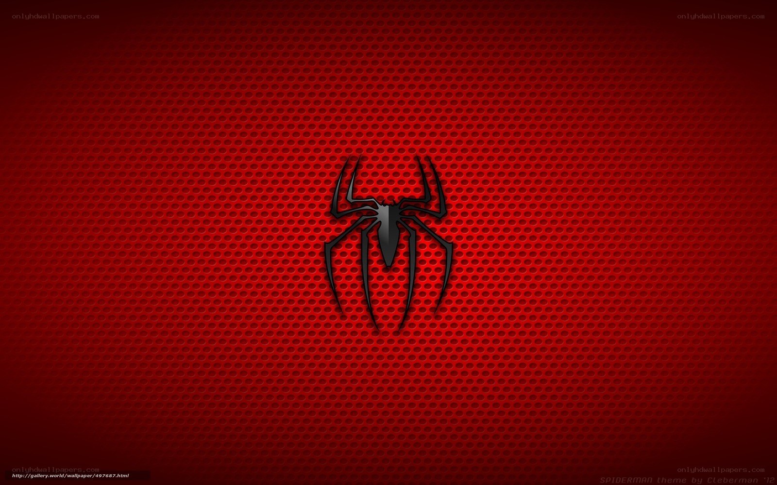 Spider-Man logo on red background
