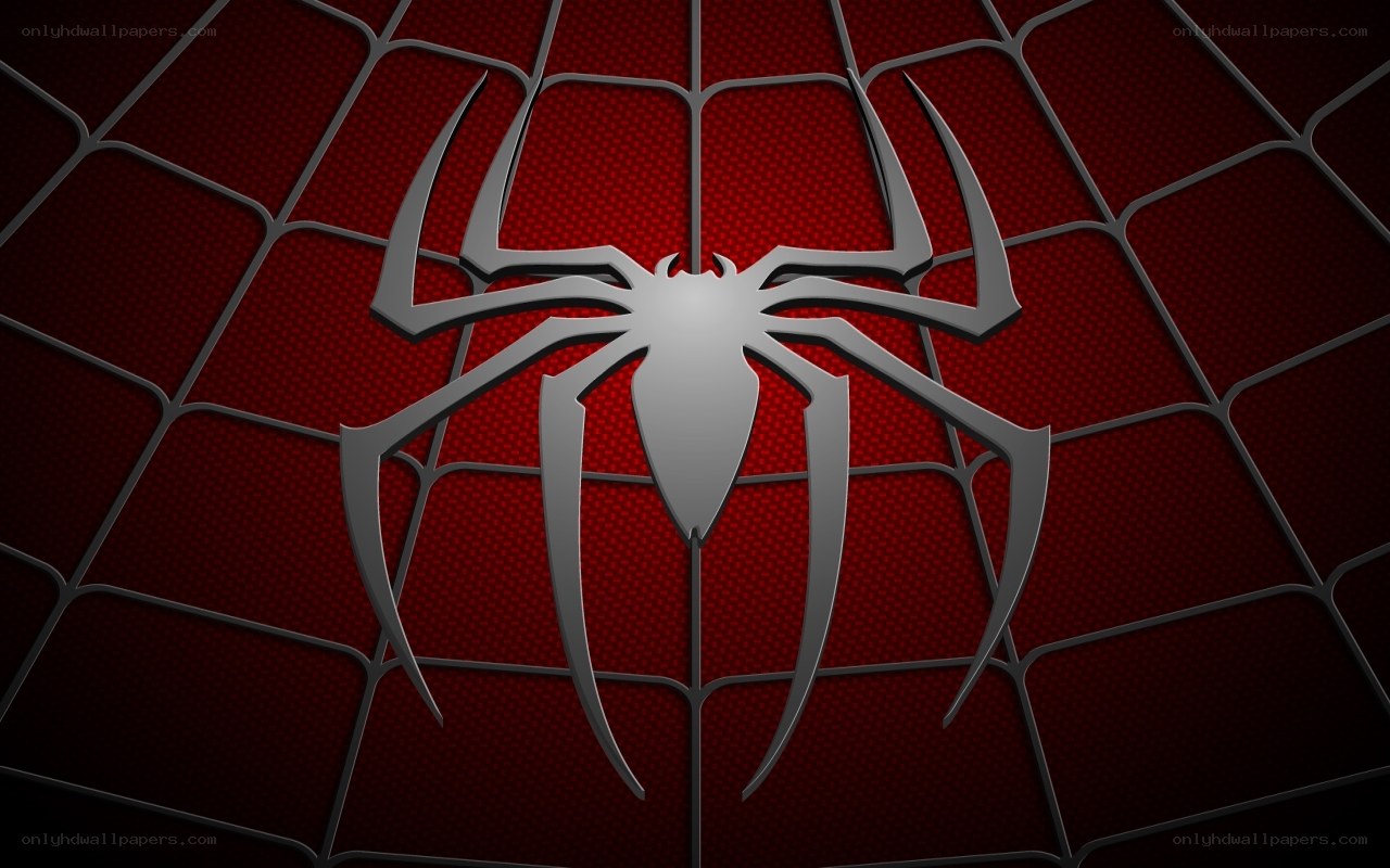 Spider-Man logo on web background