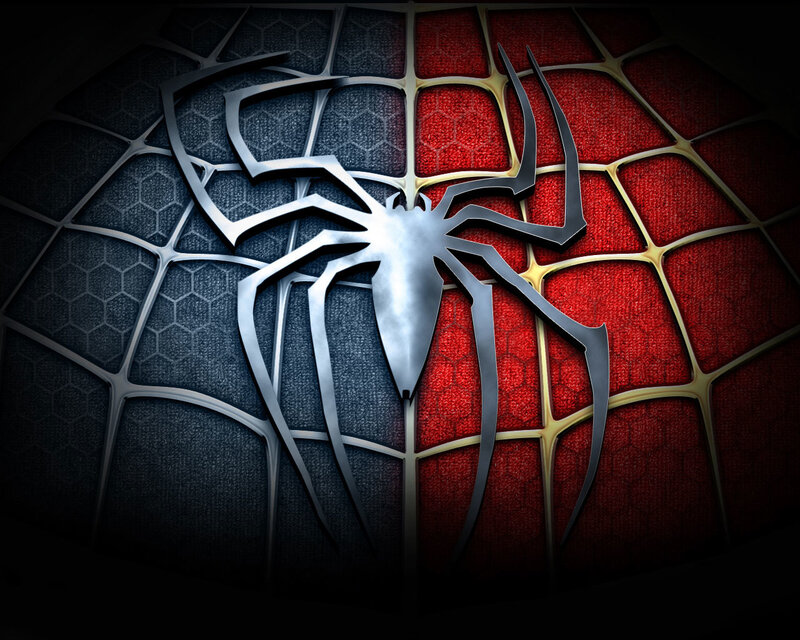 Spider-Man logo on web pattern