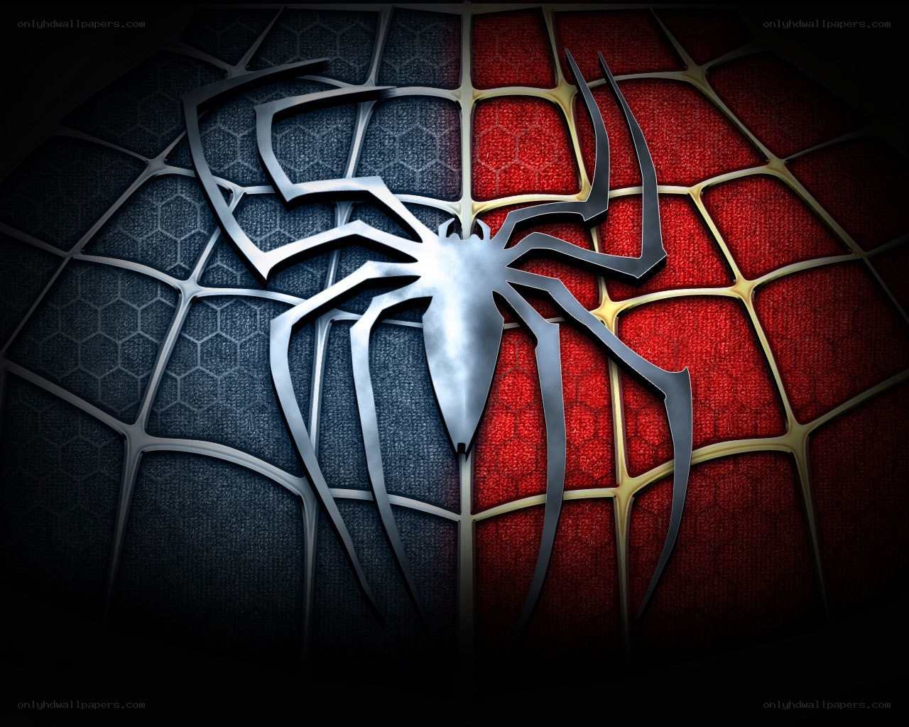 Spider-Man logo on web pattern