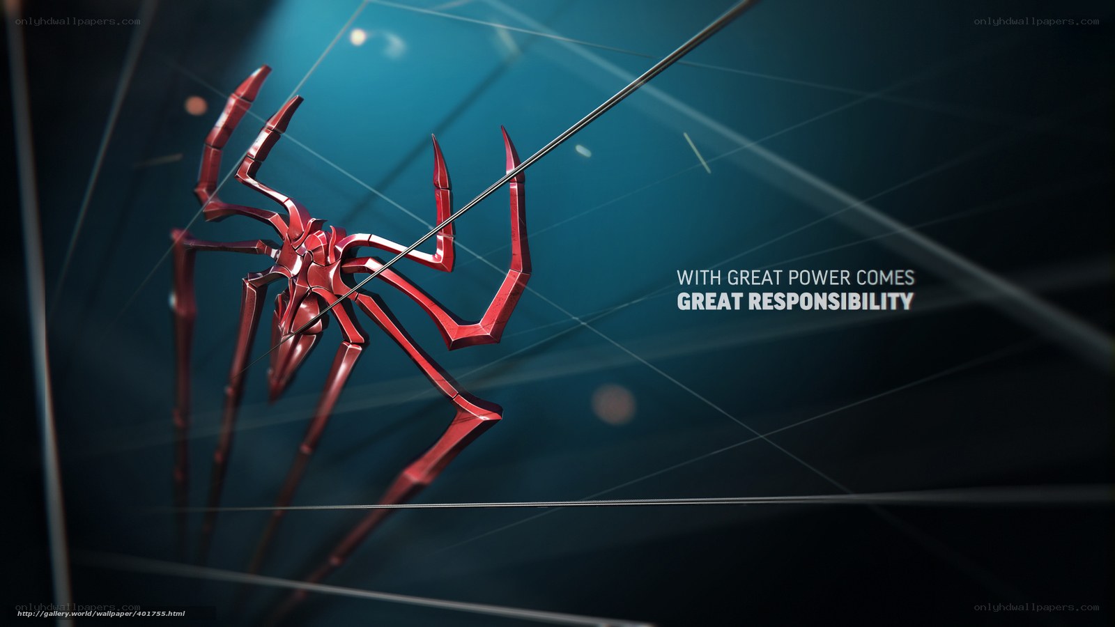 Spider-Man logo with quote