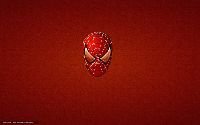 Spider-Man mask on red background