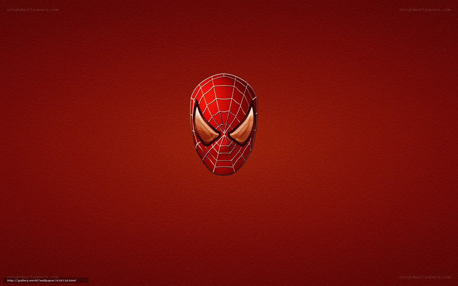 Spider-Man mask on red background