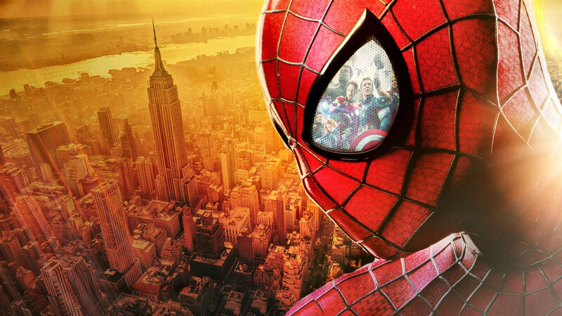Spider-Man Mask — Red, Dramatic, Sunset