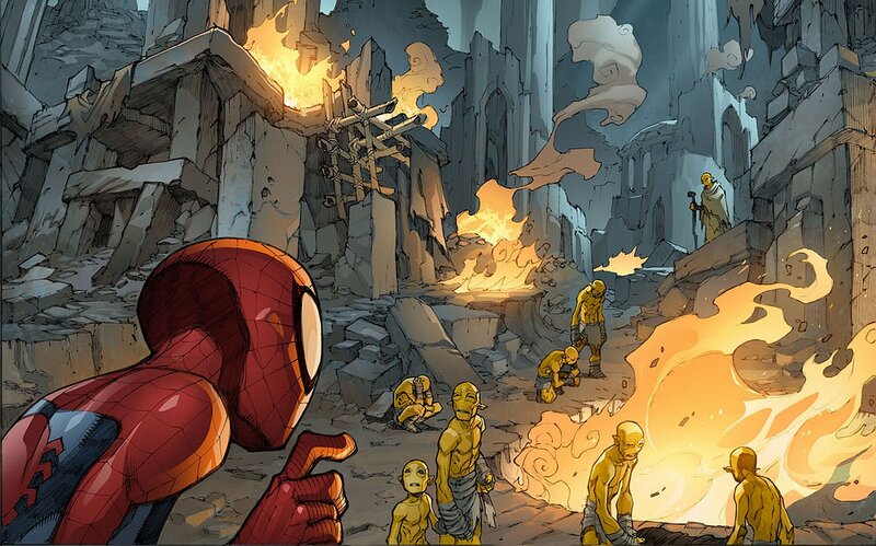 Spider-Man Observing Figures