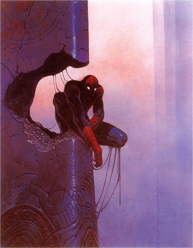 Spider-man on a Pillar
